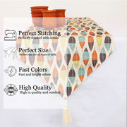 Botanical Cotton Canvas Table Runner With Tassel